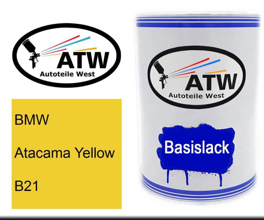 BMW, Atacama Yellow, B21: 500ml Lackdose, von ATW Autoteile West.